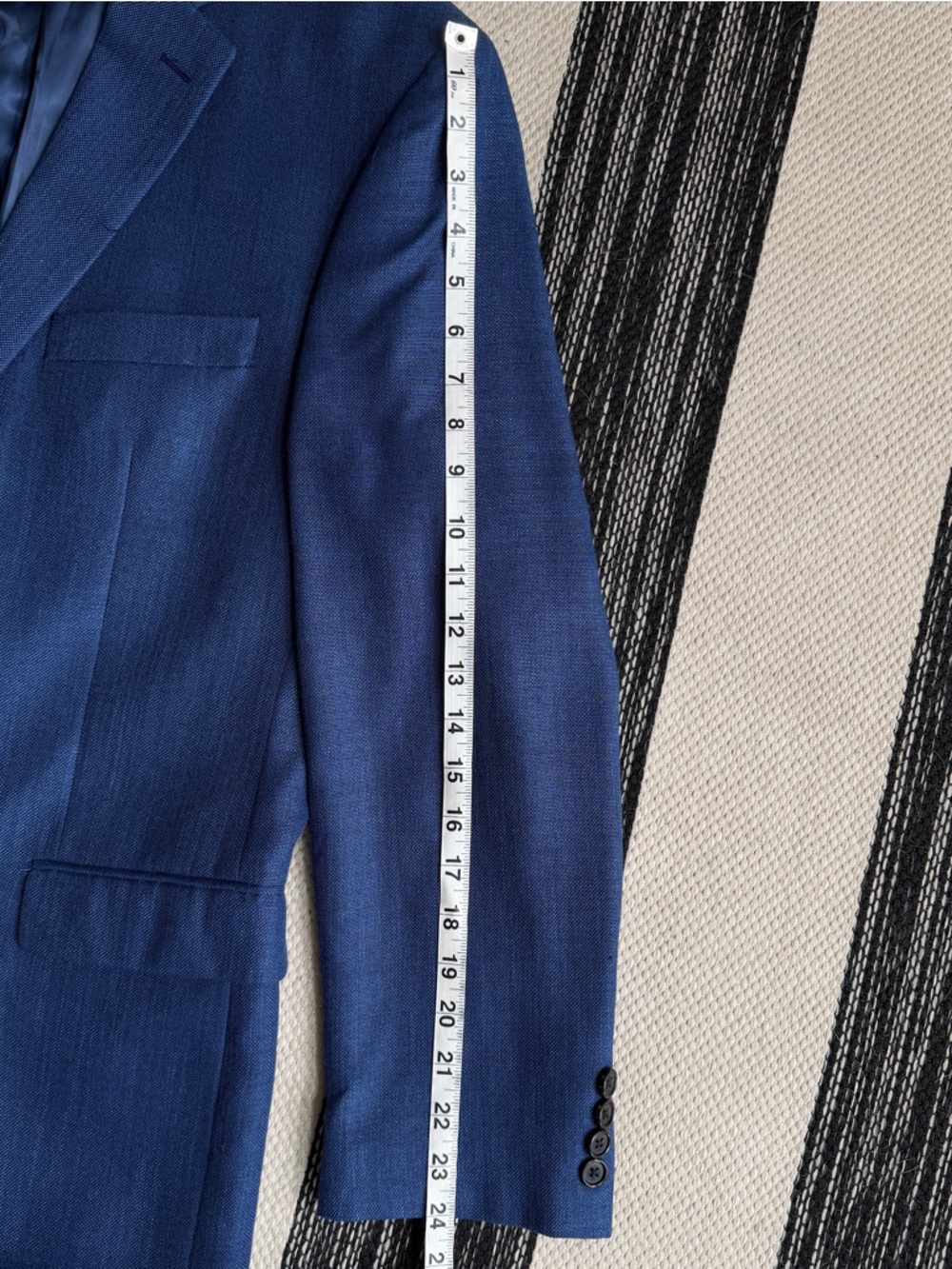 Lauren Ralph Lauren Men's Linen Blend Navy Blue Two Button Blazer Jacket Sz. 42R - Picture 9 of 12